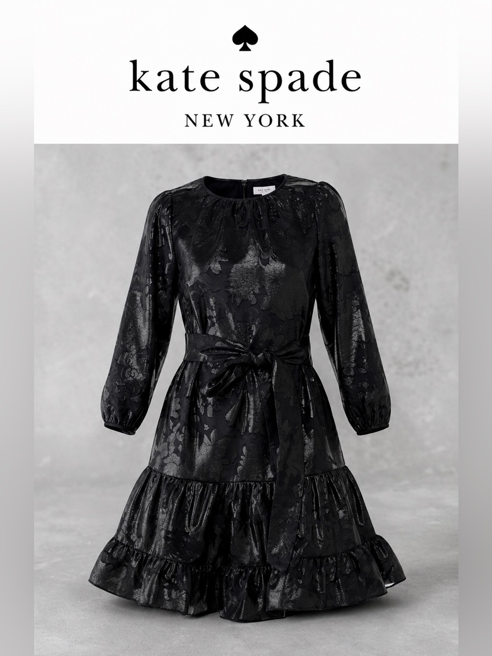 Kate Spade Full Bloom Metallic Floral Cocktail Dress XL